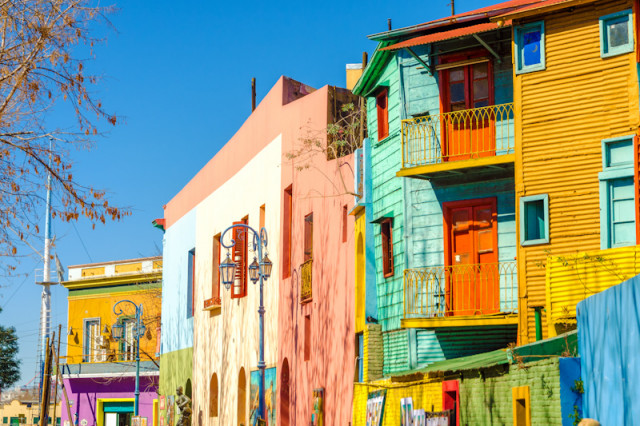 Bunte Häuser in Buenos Aires