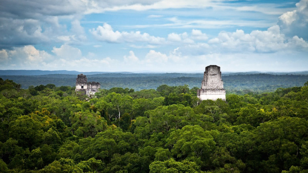 Ruinen in der Mayasttte Tikal ()